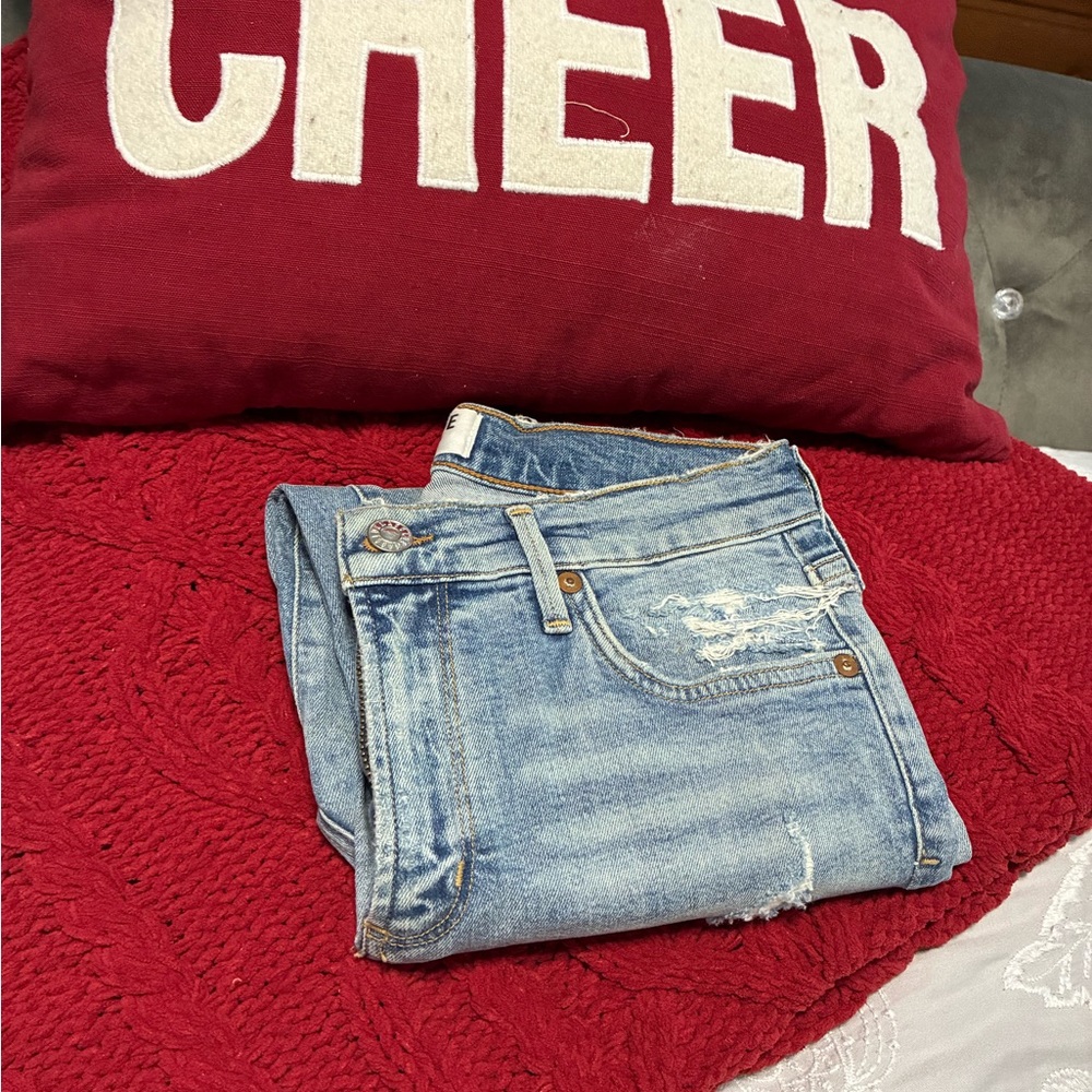 Agolde Distressed Blue Denim Jeans